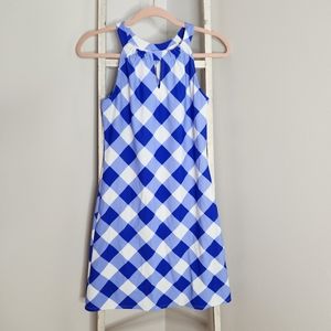 Jude Connally womens XS blue white Bold Gingham Cobalt sleeveless Melody dress